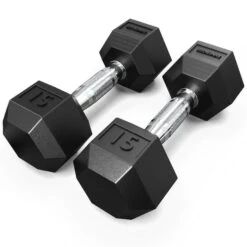 Synergee Rubber Hex Dumbbell Pairs -Fitness Equipment Sales 15lb 20image 201 20pair