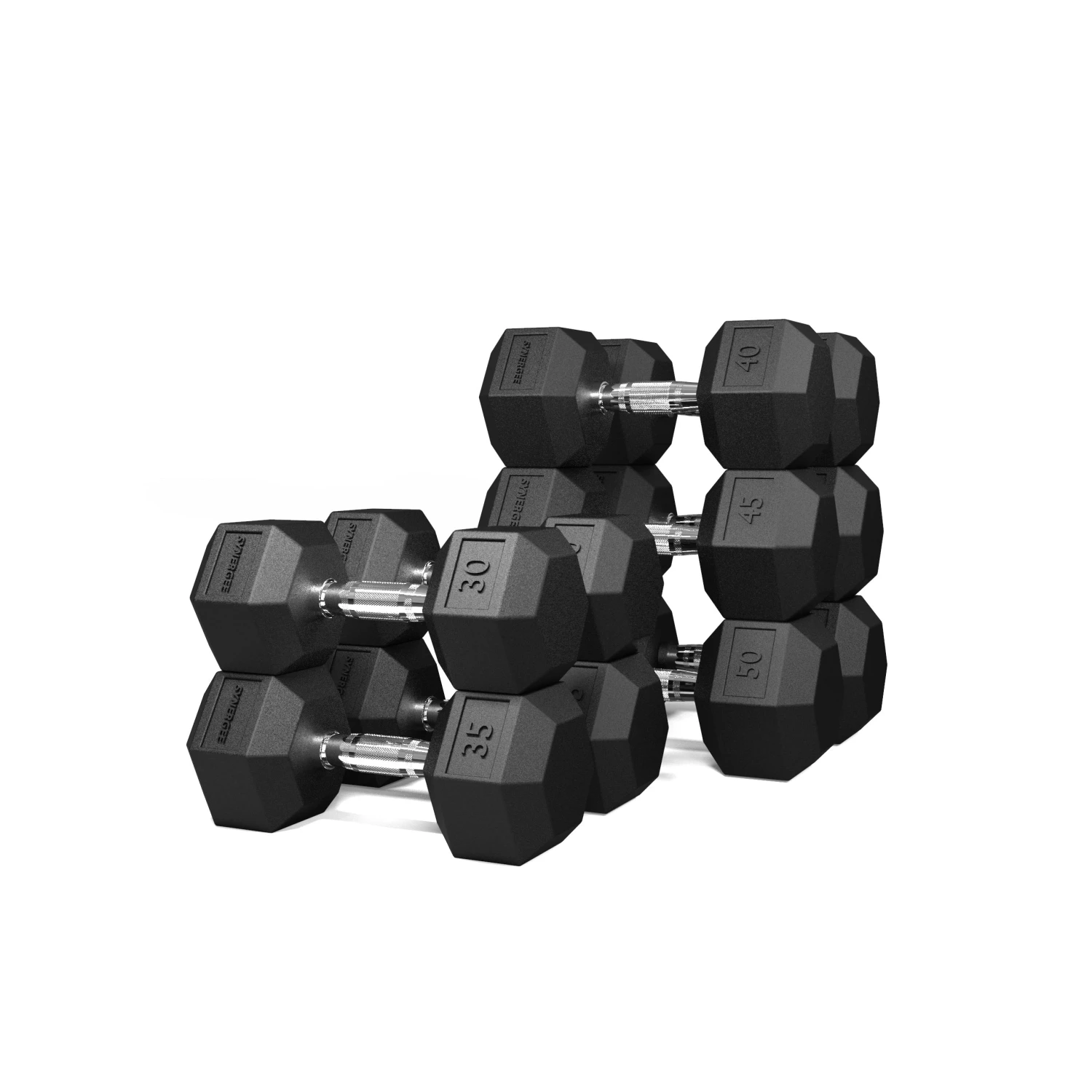 Synergee Rubber Hex Dumbbell Sets 2 Synergee Rubber Hex Dumbbell Sets - Image 2
