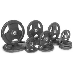 XMark Fitness Rubber Coated Tri-grip Olympic Plate Set XM-3377-BAL 16 XMark Fitness Rubber Coated Tri-grip Olympic Plate Set XM-3377-BAL -Fitness Equipment Sales 3377 BAL 255 1