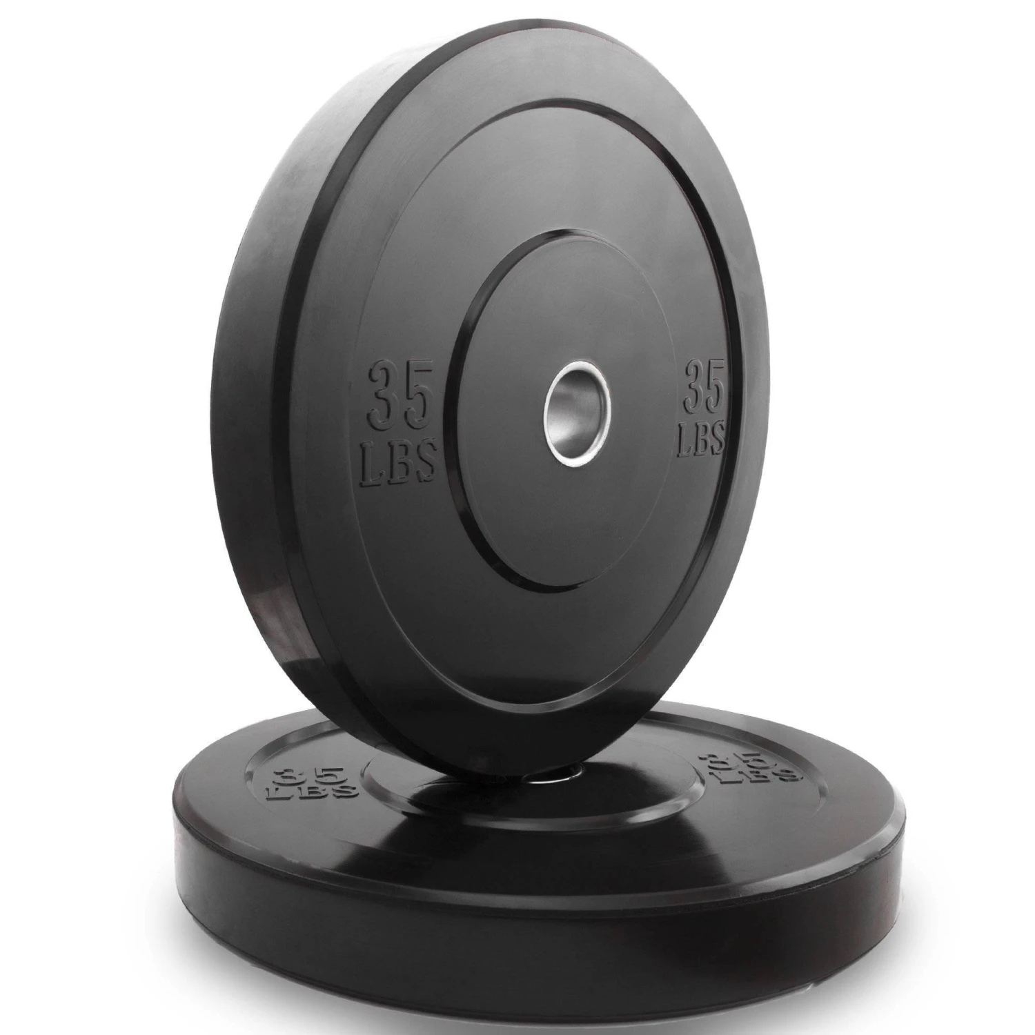 XMark Fitness Black Olympic Bumper Plates Pair XM-3385 DISCONTINUED 3 XMark Fitness Black Olympic Bumper Plates Pair XM-3385 DISCONTINUED - Image 3