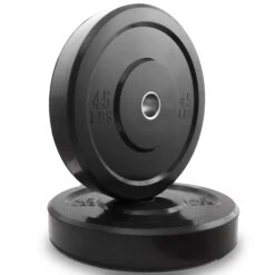 XMark Fitness Black Olympic Bumper Plates Pair XM-3385 DISCONTINUED 9 XMark Fitness Black Olympic Bumper Plates Pair XM-3385 DISCONTINUED -Fitness Equipment Sales 3385 45 1