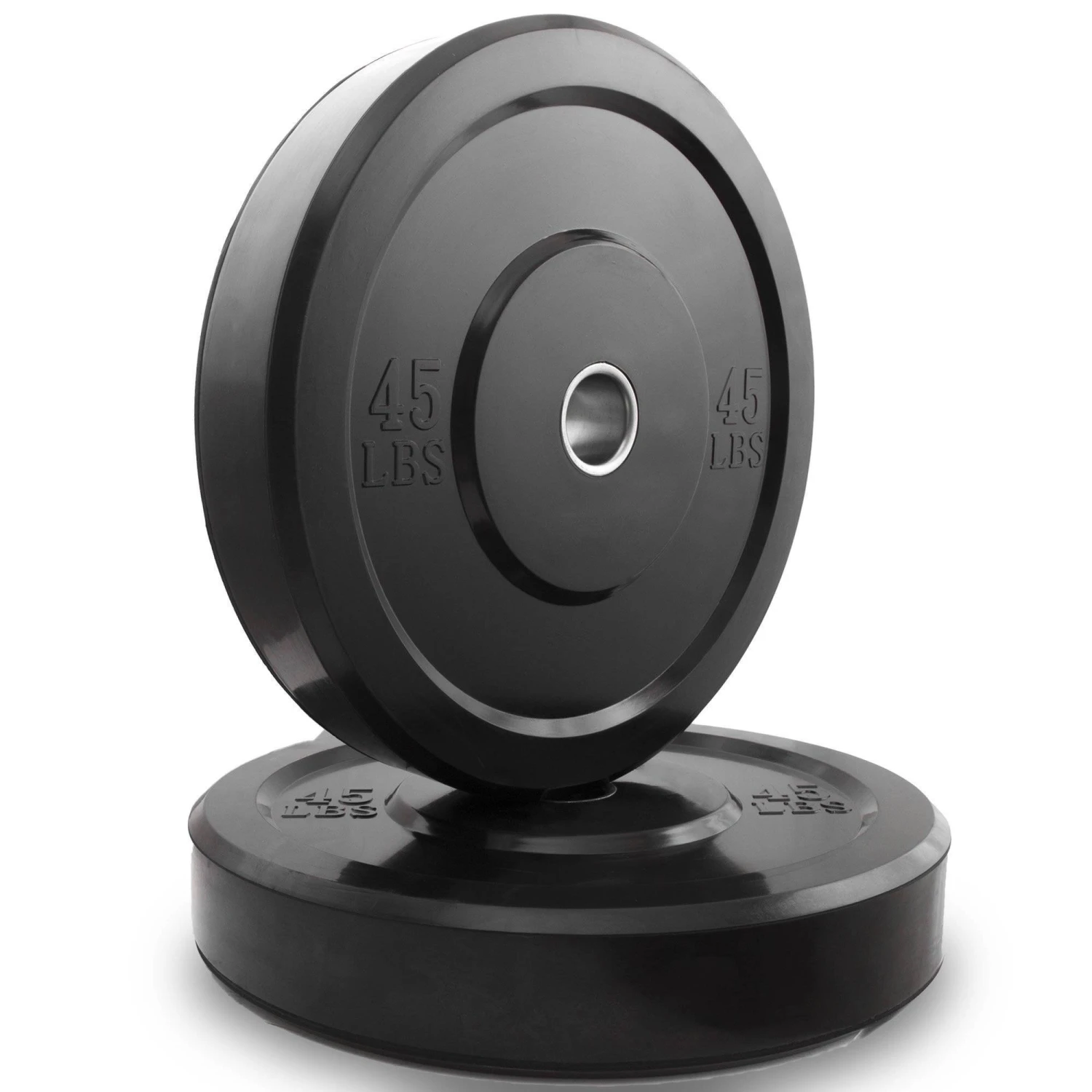 XMark Fitness Black Olympic Bumper Plates Pair XM-3385 DISCONTINUED 4 XMark Fitness Black Olympic Bumper Plates Pair XM-3385 DISCONTINUED - Image 4