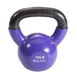 Body Solid Body-Solid Vinyl Coated Kettlebells KBV -Fitness Equipment Sales Body Solid KBV Vinyl Coated Kettlebells 15 lbs