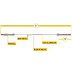 Body Solid Body-Solid 7' Bronze Olympic Power Bar OB86PB -Fitness Equipment Sales Body Solid OB86PB 7 Bronze Olympic Power Bar Features