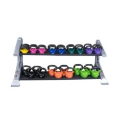 Body-Solid ProClub 2 Tier Kettlebell Rack SDKR500KB -Fitness Equipment Sales Body Solid ProClub SDKR500KB 2 Tier Kettlebell Rack With Kettlebells