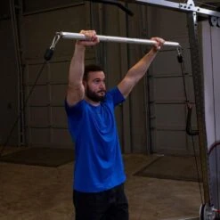 Body-Solid Tools MB100A Aluminum Revolving Dual Cable Straight Bar 12 Body-Solid Tools MB100A Aluminum Revolving Dual Cable Straight Bar -Fitness Equipment Sales Body Solid Tools MB100A Aluminum Revolving Dual Cable Straight Bar Standing