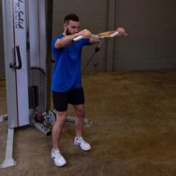 Body-Solid Tools Aluminum Revolving Curl Bar - MB229A -Fitness Equipment Sales Body Solid Tools MB229A Aluminum Revolving Curl Bar In Between Legs