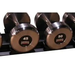 Intek Strength Kraft Steel RAW Dumbbell Sets 6 Intek Strength Kraft Steel RAW Dumbbell Sets -Fitness Equipment Sales IntekStrengthKraftSteelRawDumbbellSets3DView 45and50lbs