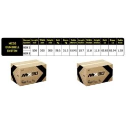 MX Select 30lb Adjustable Dumbbell System MX30 -Fitness Equipment Sales MXSelectMX30DumbbellSystemShippingDimension