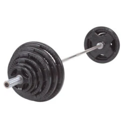 Body Solid Body-Solid Rubber Grip Olympic Plate And Barbell Set OSR
