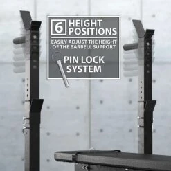 Synergee Adjustable Weight Bench With Barbell Rack -Fitness Equipment Sales SynergeeAdjustableWeightBenchwithBarbellRackPinLockSystem