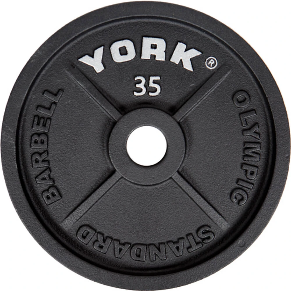 York Barbell Cast Iron Olympic Plates 6 York Barbell Cast Iron Olympic Plates - Image 6