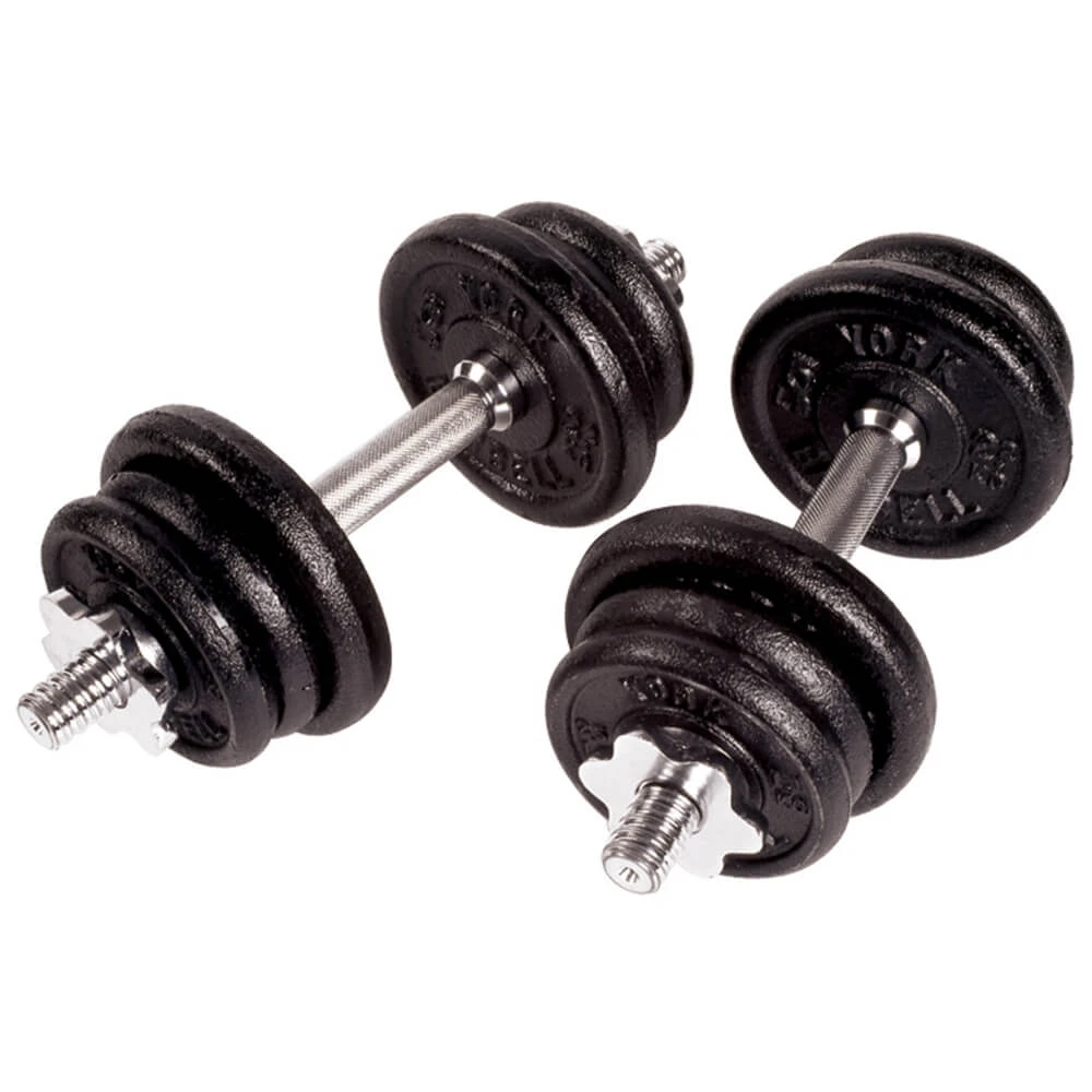York Barbell Black Cast Iron Adjustable Dumbbell Set 1 York Barbell Black Cast Iron Adjustable Dumbbell Set