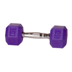 York Barbell Colored Rubber Dumbbells 19 York Barbell Colored Rubber Dumbbells -Fitness Equipment Sales York Barbell 15402 Rubber Hex Dumbbell Color 10lbs