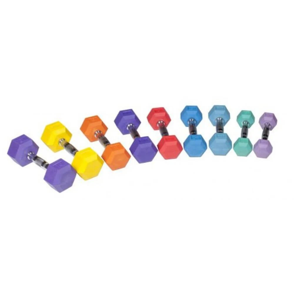 York Barbell Colored Rubber Dumbbells 1 York Barbell Colored Rubber Dumbbells