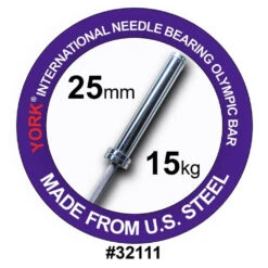 York Barbell North American Women's Needle Bearing Olympic Training Bar