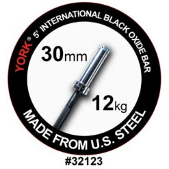 York Barbell 5' International Black Oxide Olympic Bar