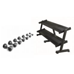 York Barbell Pro Hex Dumbbell 5-50lb Bundle
