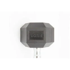 York Rubber Hex Dumbbells -Fitness Equipment Sales York Barbell 34050 Rubber Hex Dumbbell Embossed Logo