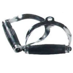 York Barbell Deluxe Stirrup Chrome Handle - Ergo Rubber Grip