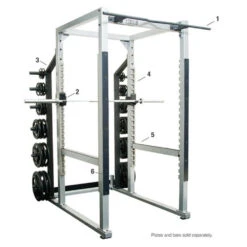 York Barbell STS Power Rack -Fitness Equipment Sales York Barbell 54006 STS Power Rack with Hook Plates Numbered