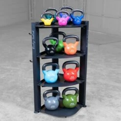 Body Solid Body-Solid Corner Accessory Rack GAR75 -Fitness Equipment Sales body solid gar75 corner accessory storage rack with vinyl coat kettlebells