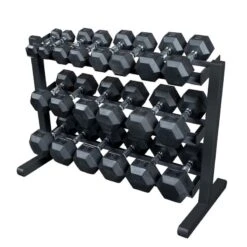 Body Solid Body-Solid Rubber Hex Dumbbell 5-50lb Package 7 Body Solid Body-Solid Rubber Hex Dumbbell 5-50lb Package -Fitness Equipment Sales body solid gdr363b with 5 50lb set