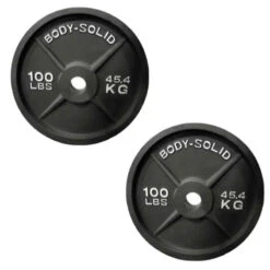 Body Solid Body-Solid Cast Iron Olympic Weight Plates OPB -Fitness Equipment Sales body solid opb100 cast iron 100lb plate pair