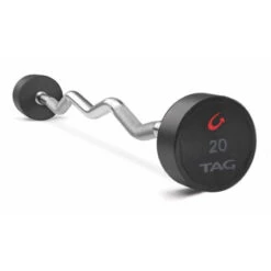TAG Fitness Ultrathane Fixed EZ Curl Bar Set, 20-110lbs