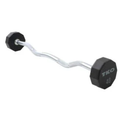 TKO Strength Urethane Fixed EZ Curl Bar Set, 20-110lbs