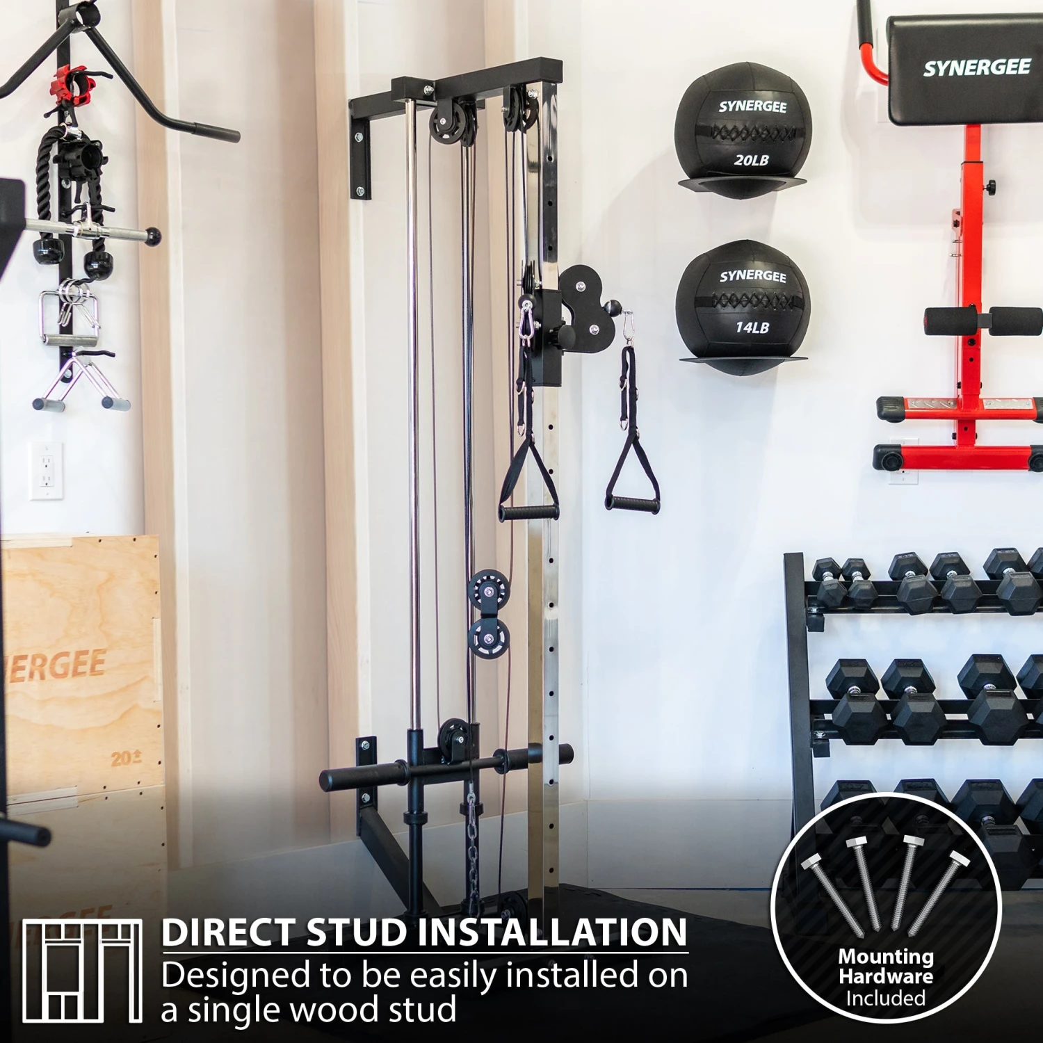 Synergee Wall Mounted Adjustable Dual Pulley Machine 4 Synergee Wall Mounted Adjustable Dual Pulley Machine - Image 4