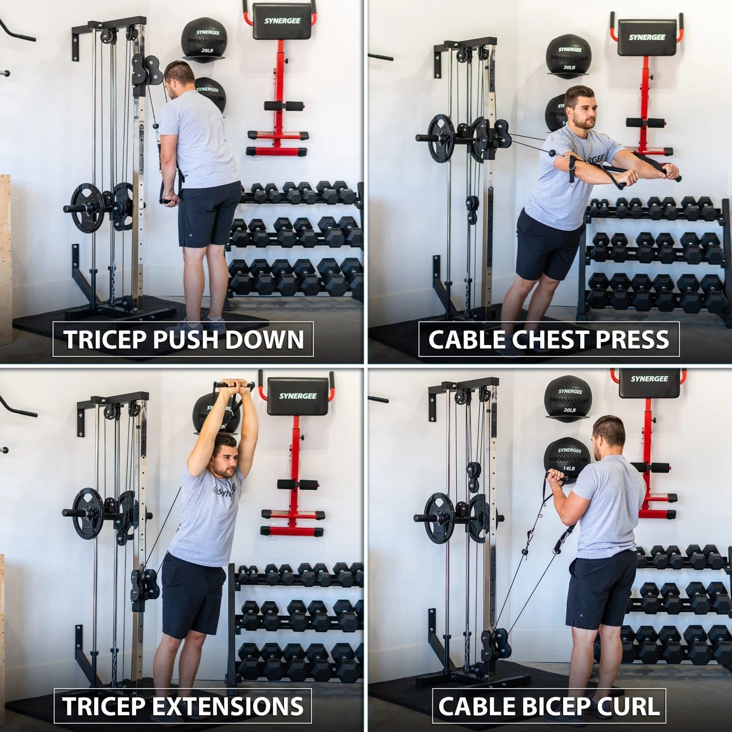 Synergee Wall Mounted Adjustable Dual Pulley Machine 6 Synergee Wall Mounted Adjustable Dual Pulley Machine - Image 6
